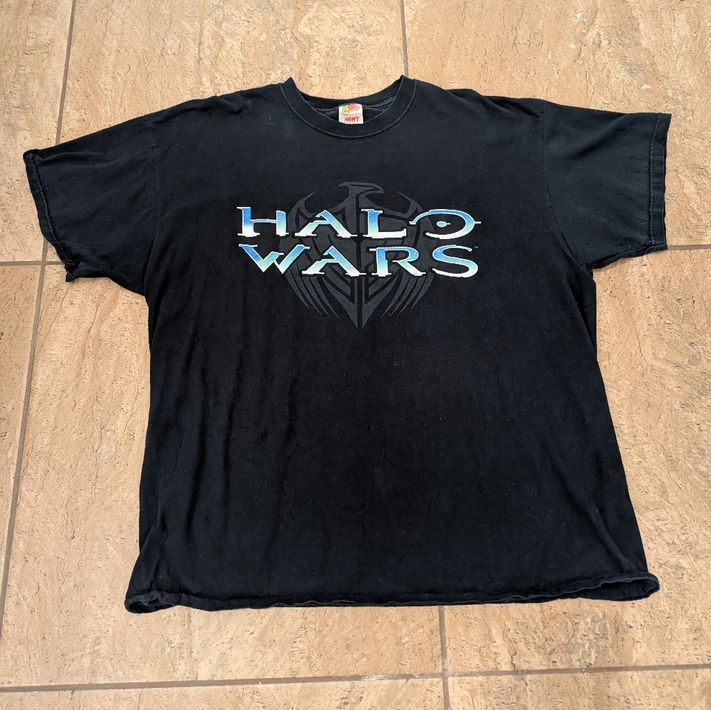 Vintage 2000s Halo Wars T Shirt 2XLarge Video Game Xbox Microsoft Faded